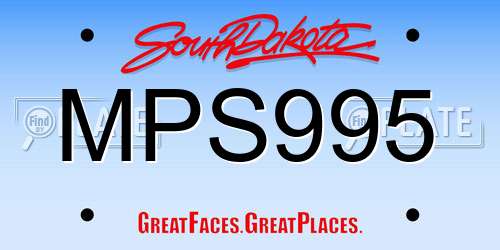 MPS995 South Dakota License Plate