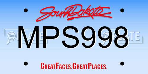MPS998 South Dakota License Plate