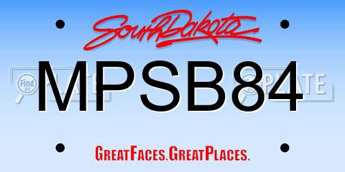 MPSB84 South Dakota License Plate