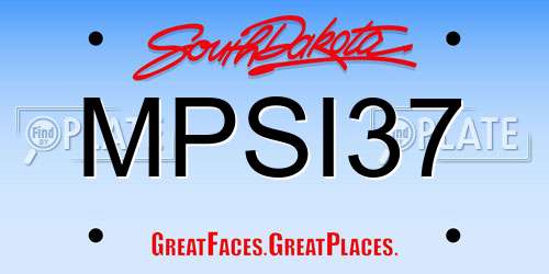 MPSI37 South Dakota License Plate