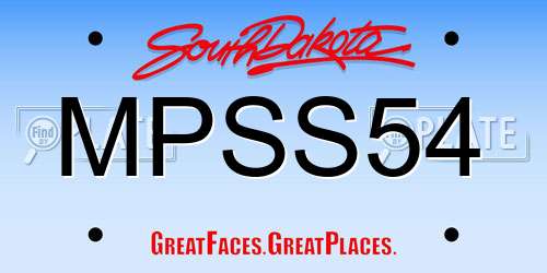 MPSS54 South Dakota License Plate