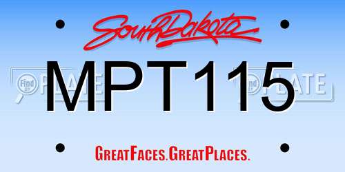 MPT115 South Dakota License Plate