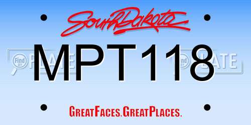 MPT118 South Dakota License Plate