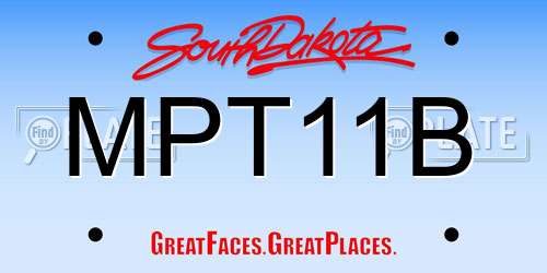 MPT11B South Dakota License Plate