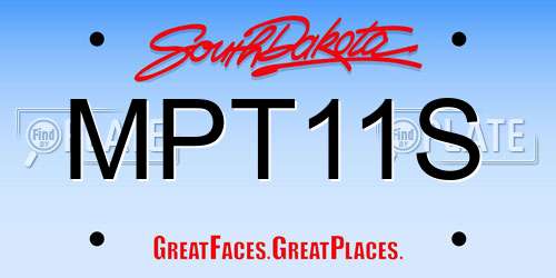 MPT11S South Dakota License Plate