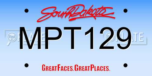 MPT129 South Dakota License Plate