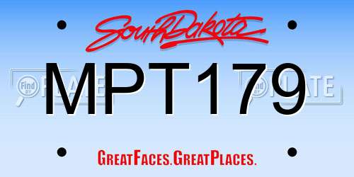 MPT179 South Dakota License Plate