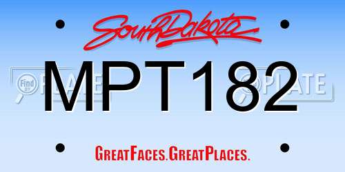 MPT182 South Dakota License Plate
