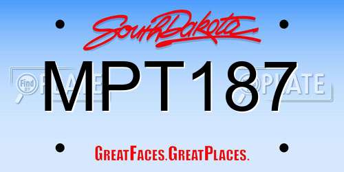 MPT187 South Dakota License Plate