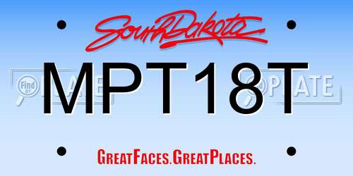 MPT18T South Dakota License Plate