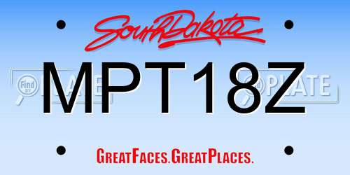 MPT18Z South Dakota License Plate