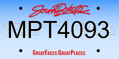 MPT4093 South Dakota License Plate