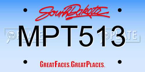 MPT513 South Dakota License Plate