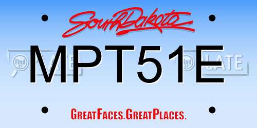 MPT51E South Dakota License Plate