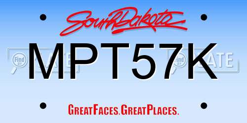 MPT57K South Dakota License Plate