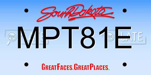 MPT81E South Dakota License Plate