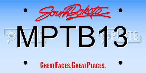 MPTB13 South Dakota License Plate
