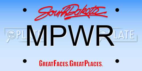 MPWR South Dakota License Plate