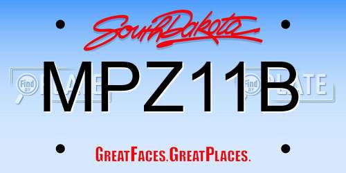MPZ11B South Dakota License Plate
