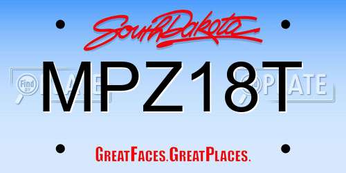 MPZ18T South Dakota License Plate
