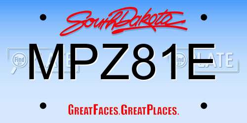 MPZ81E South Dakota License Plate
