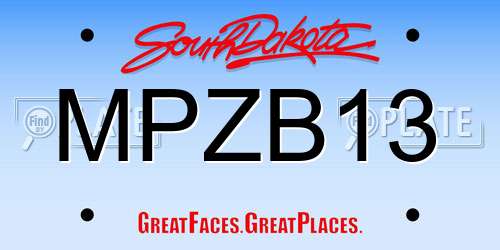 MPZB13 South Dakota License Plate
