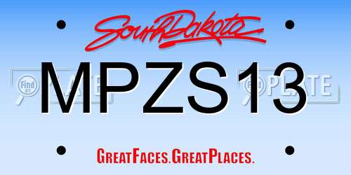 MPZS13 South Dakota License Plate