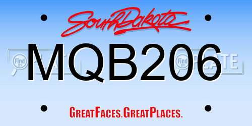 MQB206 South Dakota License Plate