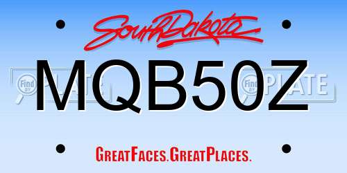 MQB50Z South Dakota License Plate