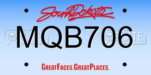 MQB706 South Dakota License Plate