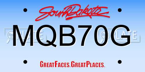 MQB70G South Dakota License Plate