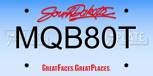 MQB80T South Dakota License Plate