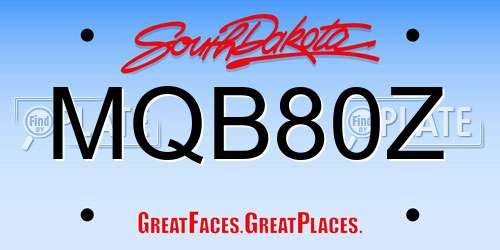 MQB80Z South Dakota License Plate