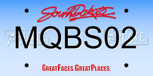 MQBS02 South Dakota License Plate