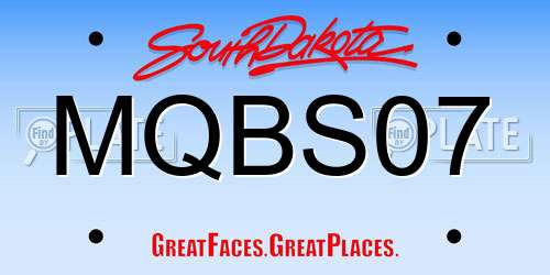 MQBS07 South Dakota License Plate