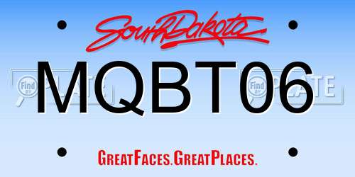 MQBT06 South Dakota License Plate