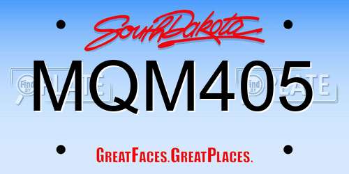MQM405 South Dakota License Plate