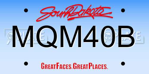MQM40B South Dakota License Plate