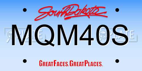MQM40S South Dakota License Plate