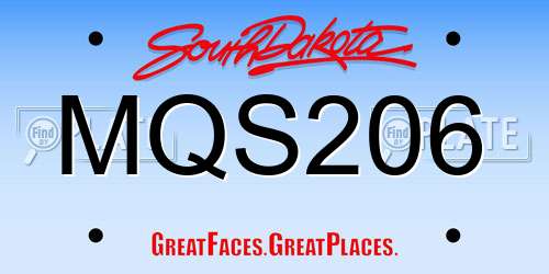 MQS206 South Dakota License Plate