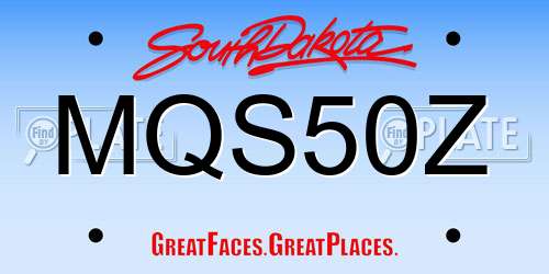 MQS50Z South Dakota License Plate