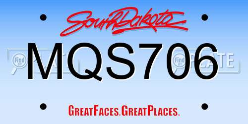 MQS706 South Dakota License Plate