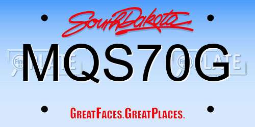 MQS70G South Dakota License Plate
