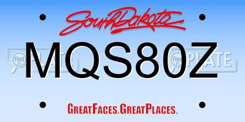 MQS80Z South Dakota License Plate
