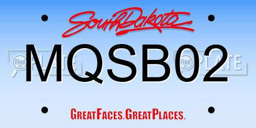 MQSB02 South Dakota License Plate