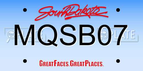 MQSB07 South Dakota License Plate