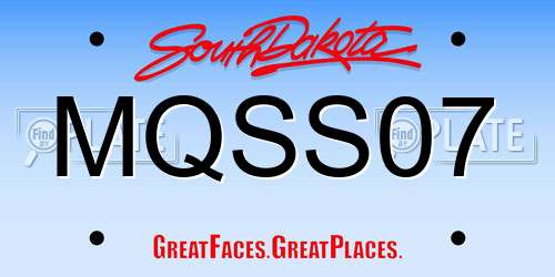 MQSS07 South Dakota License Plate