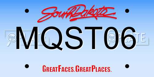 MQST06 South Dakota License Plate