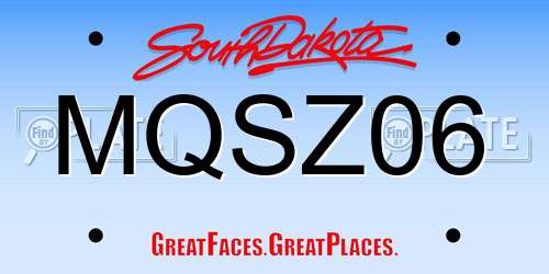 MQSZ06 South Dakota License Plate