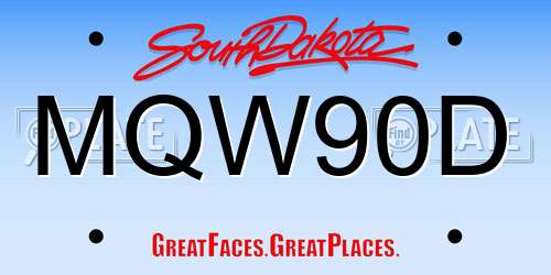 MQW90D South Dakota License Plate